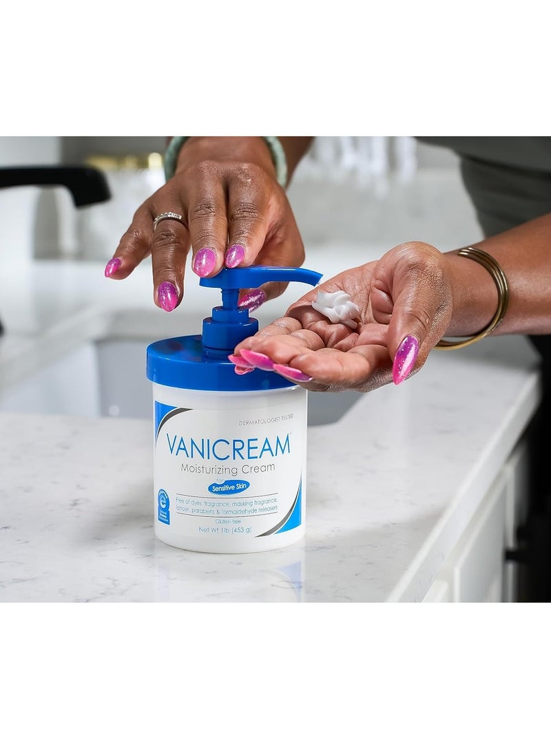 Vanicream Moisturizing Skin Cream with Pump Dispenser - 16 fl oz (1 lb) - Moisturizer Formulated Without Common Irritants for Those with Sensitive Skin