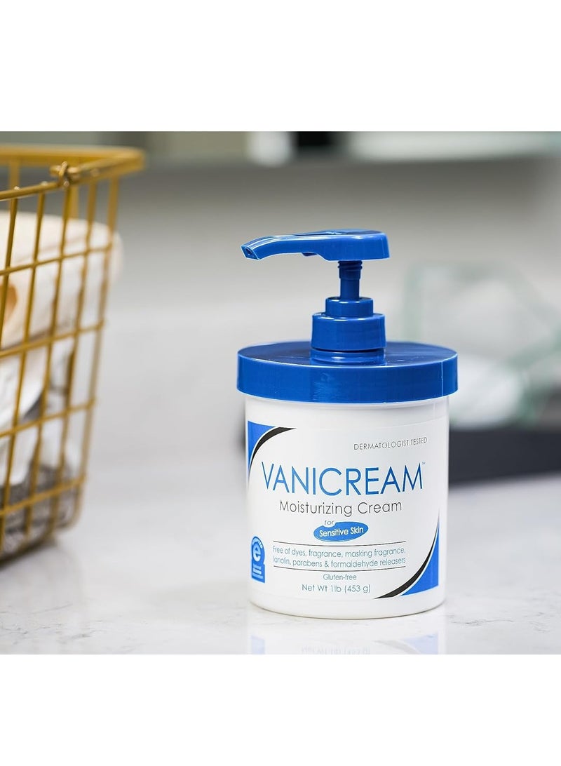 Vanicream Moisturizing Skin Cream with Pump Dispenser - 16 fl oz (1 lb) - Moisturizer Formulated Without Common Irritants for Those with Sensitive Skin