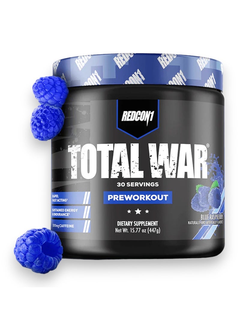 Total War Pre -Workout, Blue Raspberry Flavour, 30 Servings