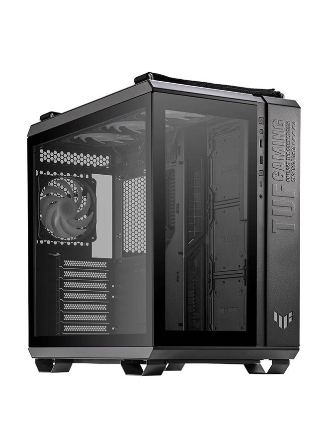 TUF Gaming GT502 PLUS PC Case, Dual Chamber Chassis, Supports 360mm Radiator, Up to 13 Fans, Discrete aRGB HUB, Fully Modular Design, GT502 PLUS/BLK/TG Black