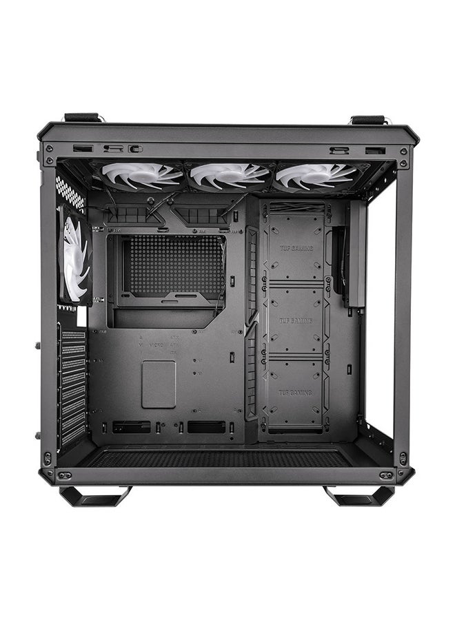 TUF Gaming GT502 PLUS PC Case, Dual Chamber Chassis, Supports 360mm Radiator, Up to 13 Fans, Discrete aRGB HUB, Fully Modular Design, GT502 PLUS/BLK/TG Black