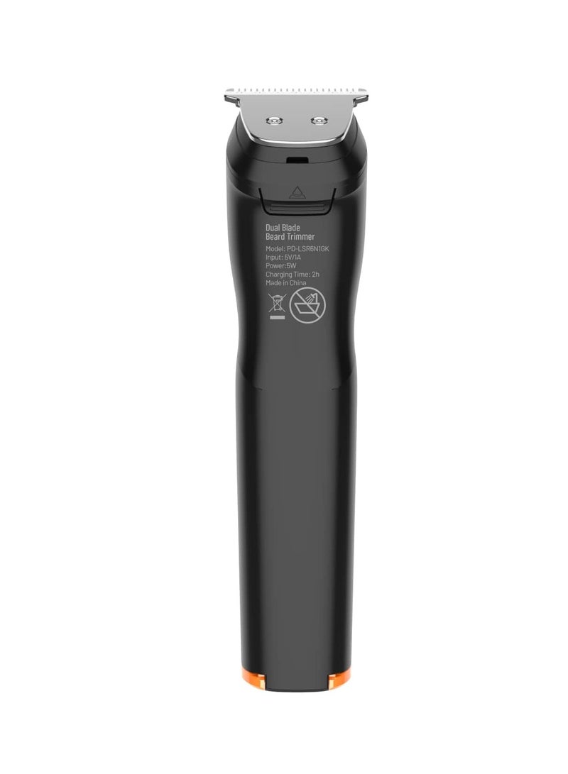 Lifestyle Rechargeable Grooming Kit with Nose Trimmer Four Detachable Heads - Black