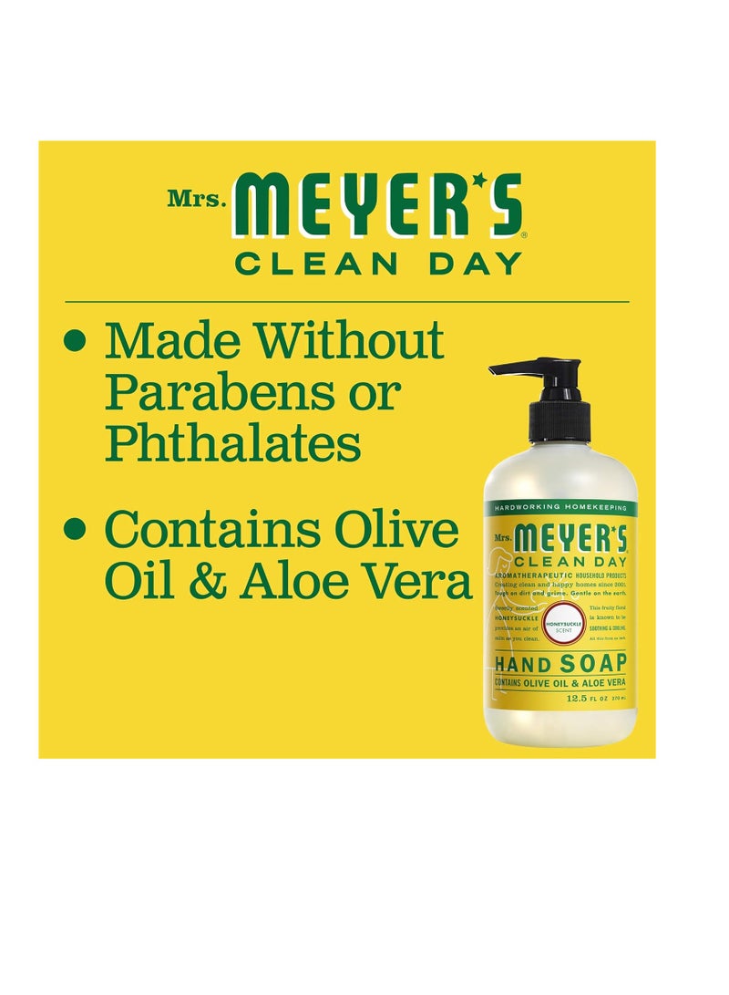 MRS. MEYER'S CLEAN DAY Hand Soap, Made with Essential Oils, Biodegradable Formula, Honeysuckle, 12.5 fl. oz