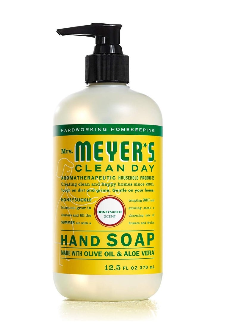 MRS. MEYER'S CLEAN DAY Hand Soap, Made with Essential Oils, Biodegradable Formula, Honeysuckle, 12.5 fl. oz