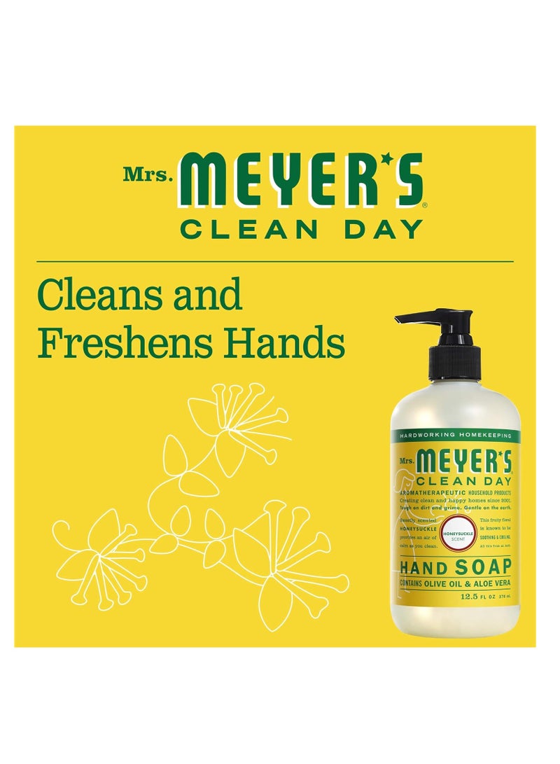 MRS. MEYER'S CLEAN DAY Hand Soap, Made with Essential Oils, Biodegradable Formula, Honeysuckle, 12.5 fl. oz