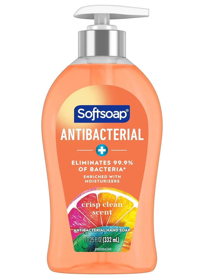 Softsoap Antibacterial Liquid Hand Soap Pump, Crisp Clean - 11.25 fluid ounce