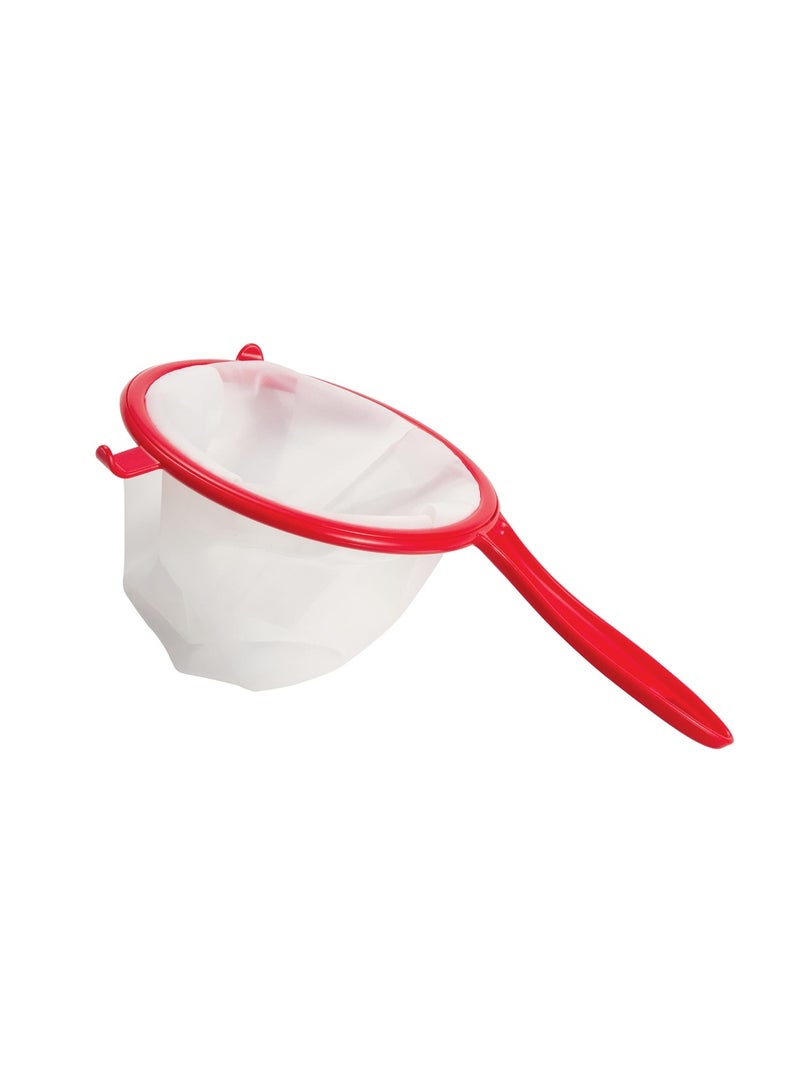 420608 Fine Mesh Strainer  Nylon Plastic-Red Food Strainer Straining Fine Strainer