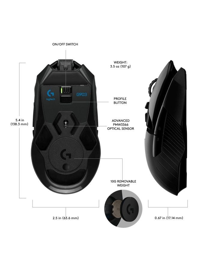 G903 Wireless Gaming Mouse With Powerplay Charging Black/Blue