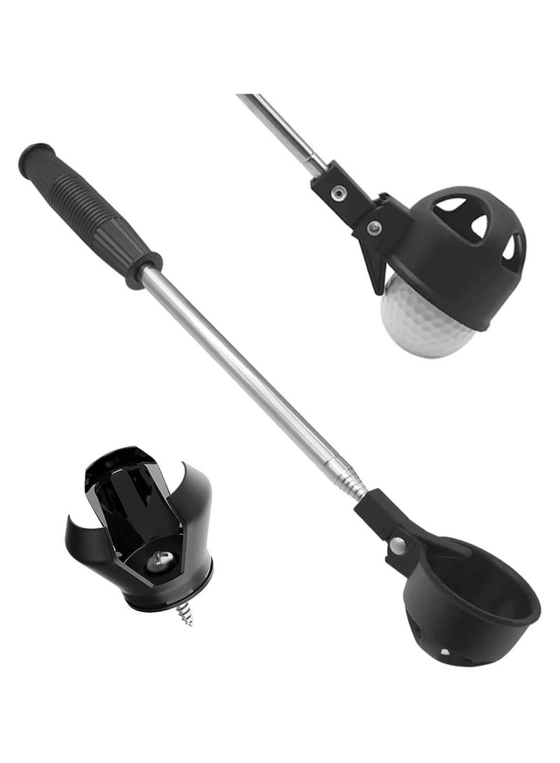 Golf Ball Retriever Golf Ball Picker 8 Sections Antenna Stainless Steel Ball Picker +Three-claw Ball Picker Golf Accessories