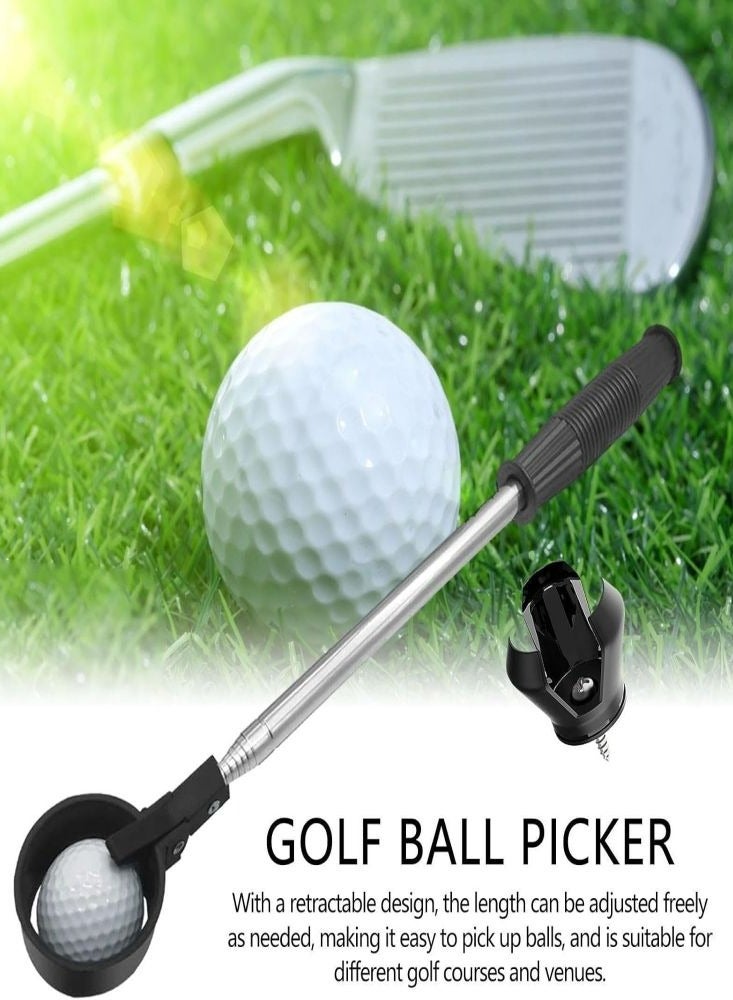 Golf Ball Retriever Golf Ball Picker 8 Sections Antenna Stainless Steel Ball Picker +Three-claw Ball Picker Golf Accessories