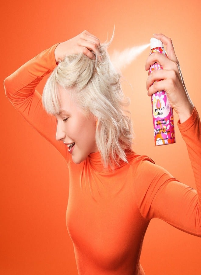 Amika Perk Up Ultra Oil Control Dry Shampoo 250ml – Talc-Free, Oil-Absorbing Dry Shampoo with Ultra-Fine Powders for Long-Lasting Freshness, Volume, and Oil Control – Ideal for Oily Hair and Scalp, Vegan & Cruelty-Free
