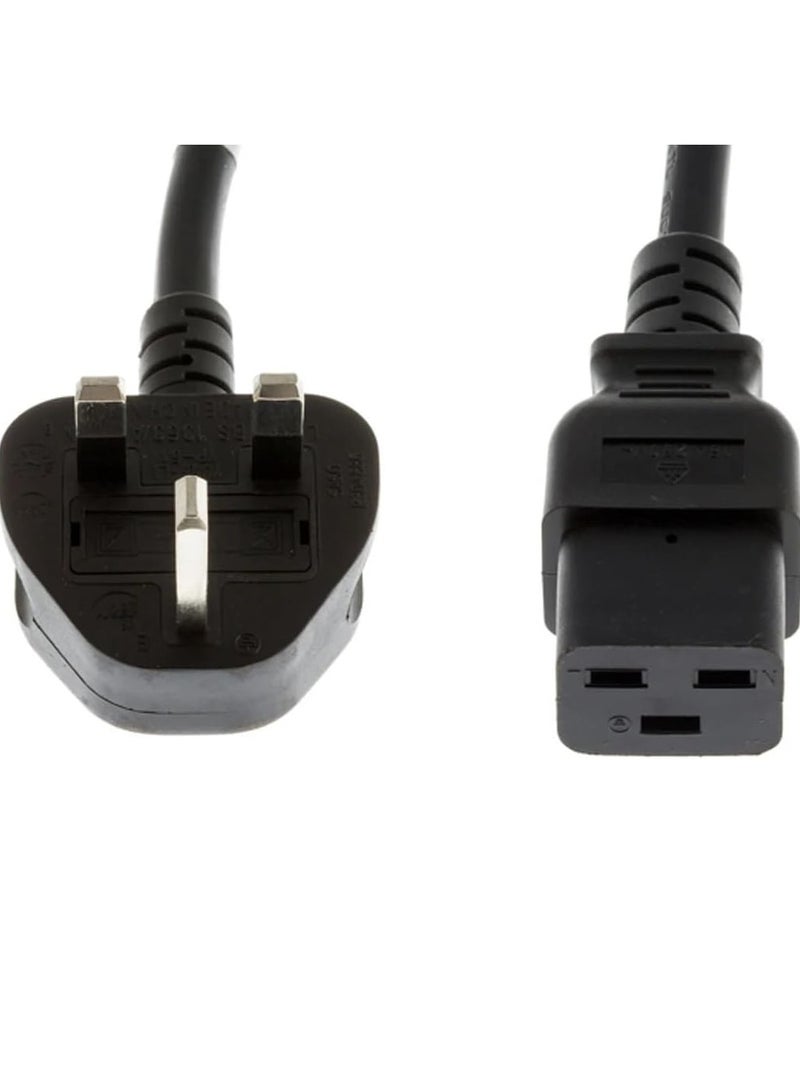 C19 Power Cable UK Mains Plug To IEC 320 C19 14AWG Extension Cord 5M