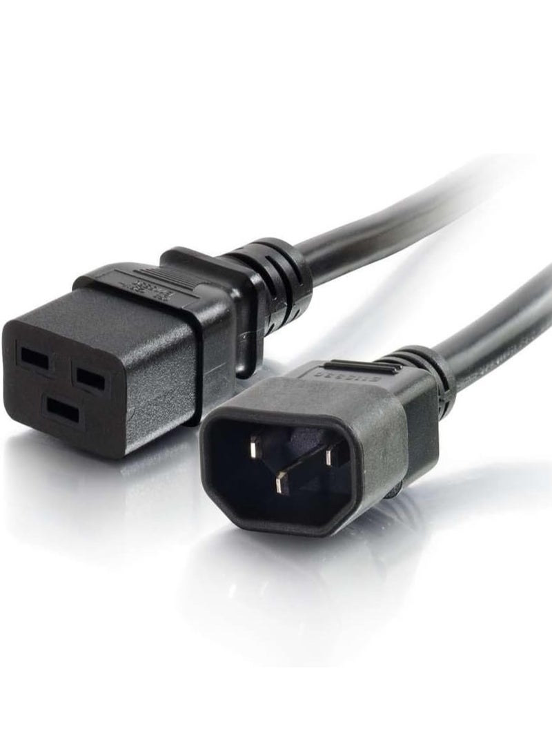 DKURVE C19 to C14 Power Cord - Heavy Duty Power Cable 16AWG 2 Meter