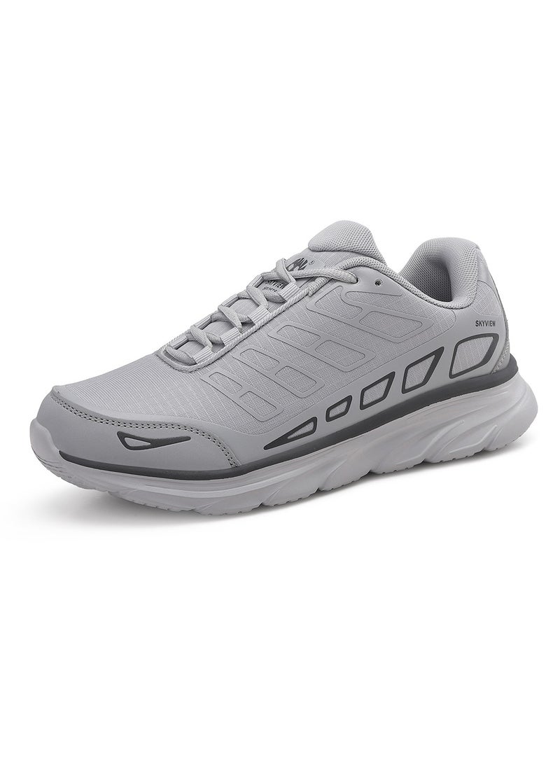 SKYVIEW Mens Sports Shoes Tennis Athletic Fashion Sneakers Lightweight Breathable Non Slip Walking Jogging Workout Gym Running Footwear Light Grey