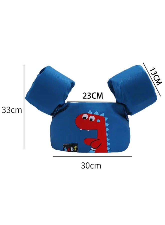 Kids Swim Vest Toddler Floaties for 30-55lbs/2-6 Year Old Girls and Boys Swimming Arm Band Pool Float Jacket with Water Wings and Shoulder Strap for Children Learn to Swim Aid (Dinosaur)