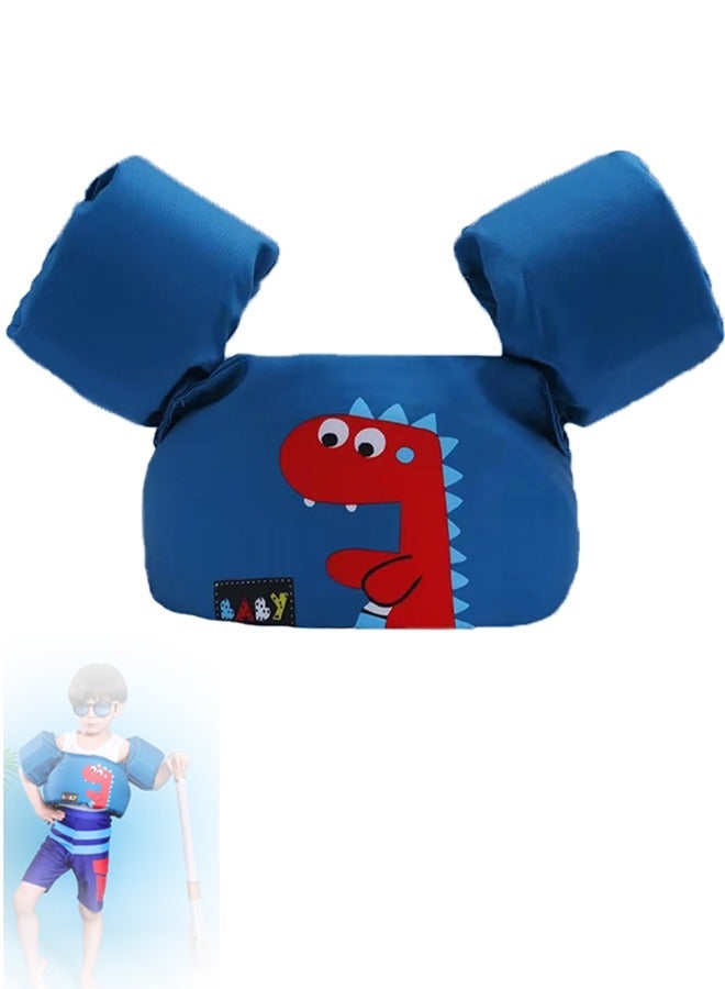 Kids Swim Vest Toddler Floaties for 30-55lbs/2-6 Year Old Girls and Boys Swimming Arm Band Pool Float Jacket with Water Wings and Shoulder Strap for Children Learn to Swim Aid (Dinosaur)
