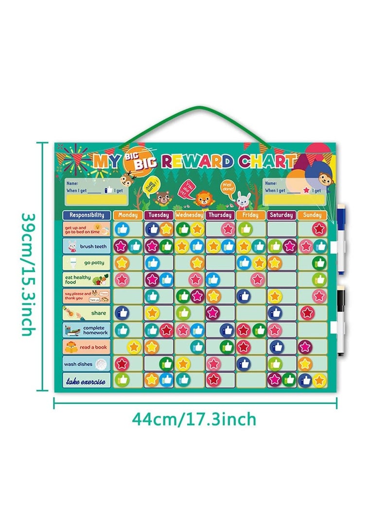 158 Pcs Chore Chart Behavior Chart, Responsibility Chart, Magnetic Reward Chart, Star Dry Erase Reward Chart -Toddler Chores Chart - Daily Responsibility Board Chore Chart