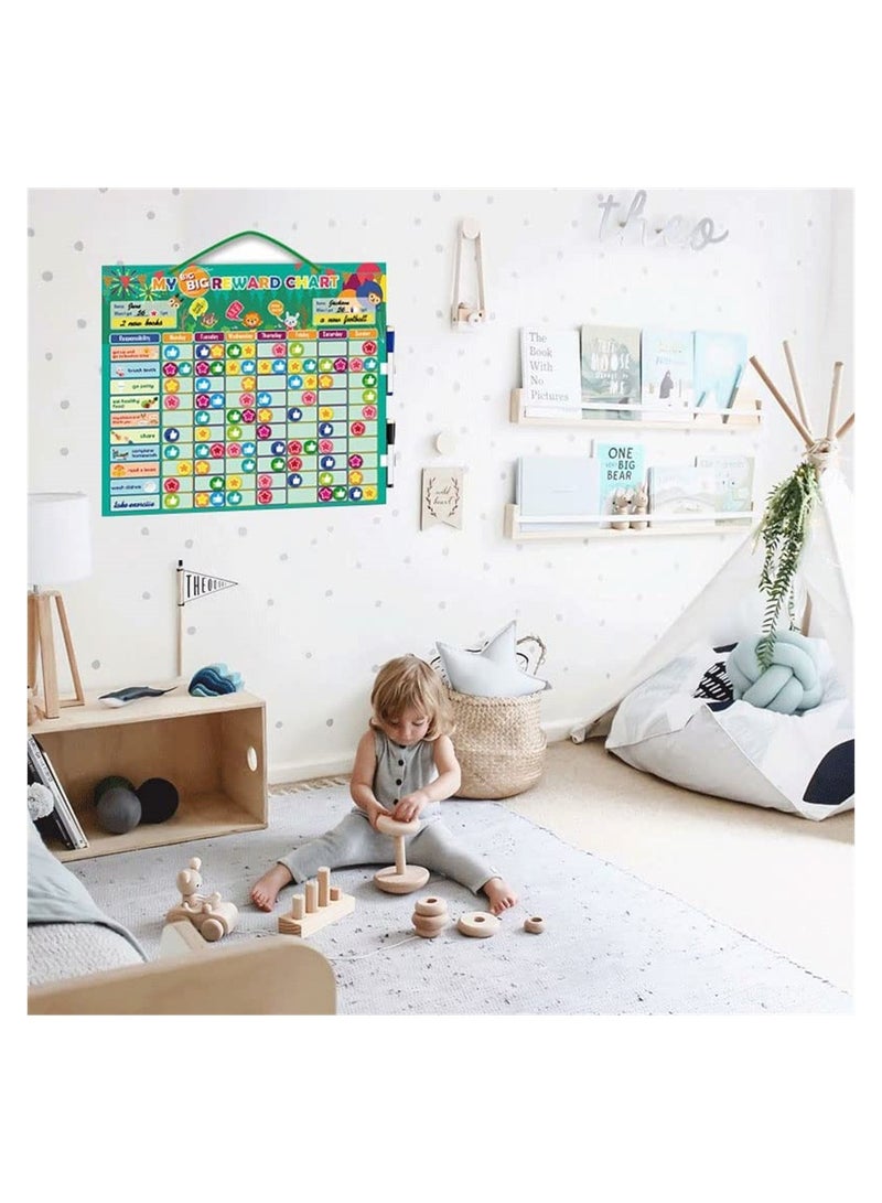 158 Pcs Chore Chart Behavior Chart, Responsibility Chart, Magnetic Reward Chart, Star Dry Erase Reward Chart -Toddler Chores Chart - Daily Responsibility Board Chore Chart