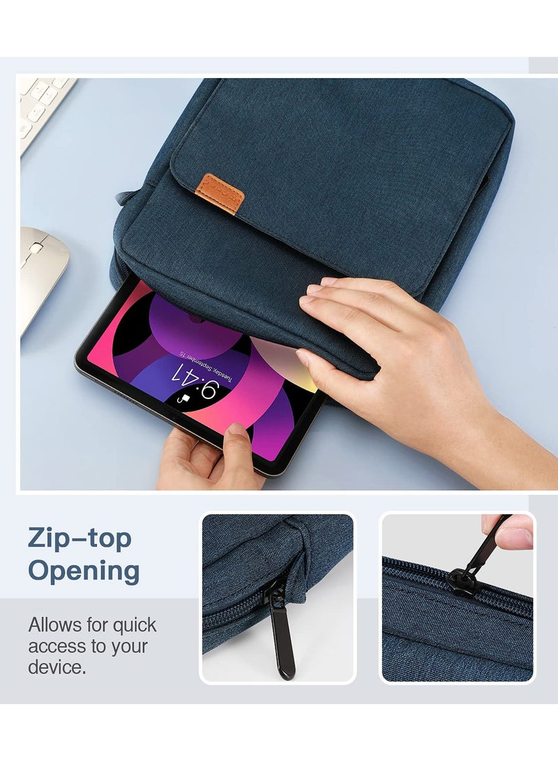 9 To 11 Inch Tablet Sleeve Bag Fits for iPad air 5 10.Inches 2022 iPad Pro 11 M2 2022 to 2018 iPad 10th 10.9 Air 4 10.9 Tab S8 2022 Handle Carrying Case with Shoulder Strap Dark Blue