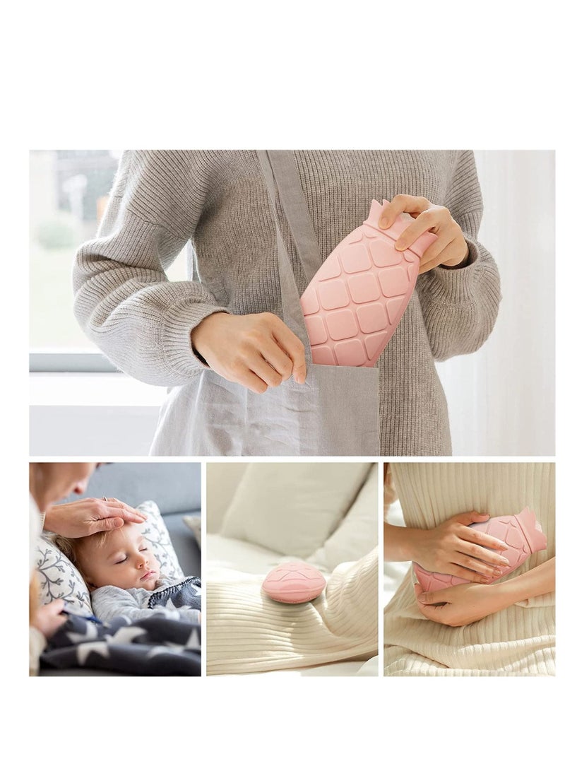 Hot Water Bottle Bag with Knit Cover Can Microwave Heating Girlfriend Mather Valen tine's Day Exchange Party Gift