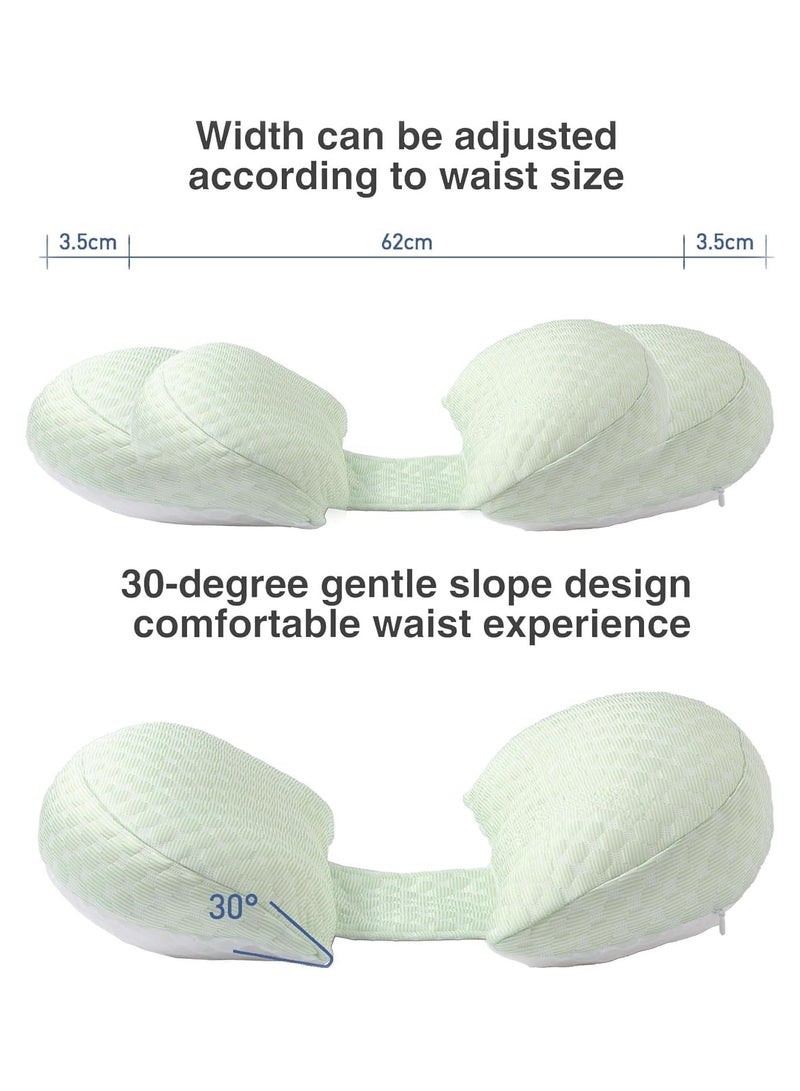 Maternity Pregnancy Pillow for Women Soft Pregnancy Body Pillow Back Hip Leg Support Maternity Pillow with Removable and Adjustable Pillow Cover  Maternity Sleep Pillow (Green)