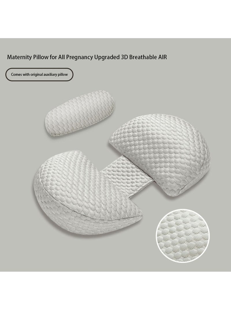 Maternity Pregnancy Pillow for Women Soft Pregnancy Body Pillow Back Hip Leg Support Maternity Pillow with Removable and Adjustable Pillow Cover  Maternity Sleep Pillow (Grey)