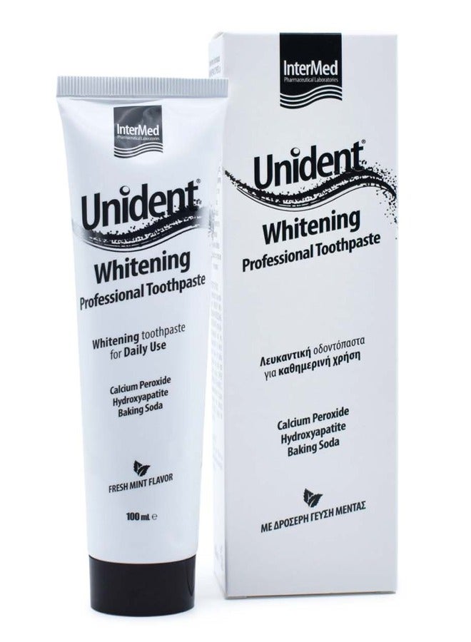 Unident Whitening Professional Toothpaste - Daily Whitening and Enamel Strengthening 100 ML