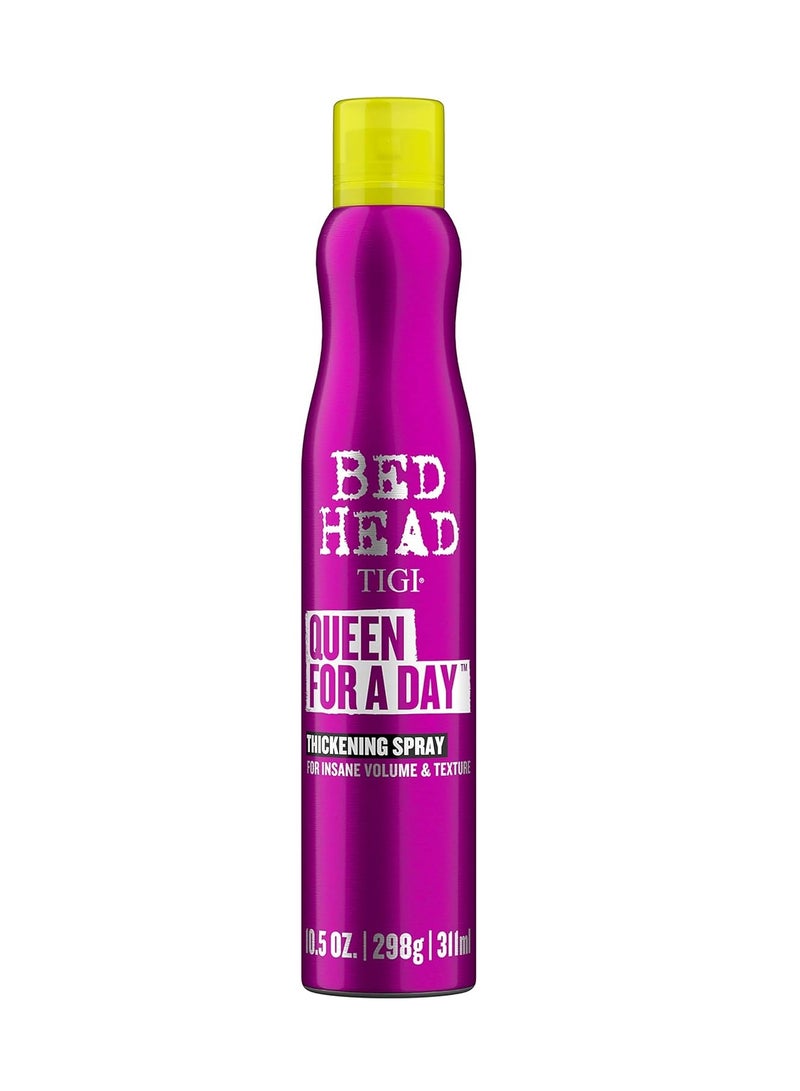 TIGI Bed Head Texture Spray, Queen For A Day Volume, 10.5 oz, Hair Thickening for Fine Hair, Alcohol Free, Berry Scent