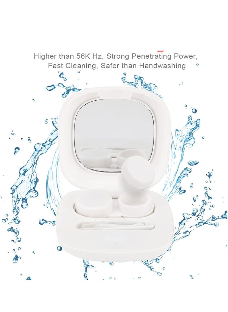 Contact Lens Cleaner Machine Ultrasonic with USB Charger Fit Disposal Soft Colored RGP and OK Lens, for Home & Travel