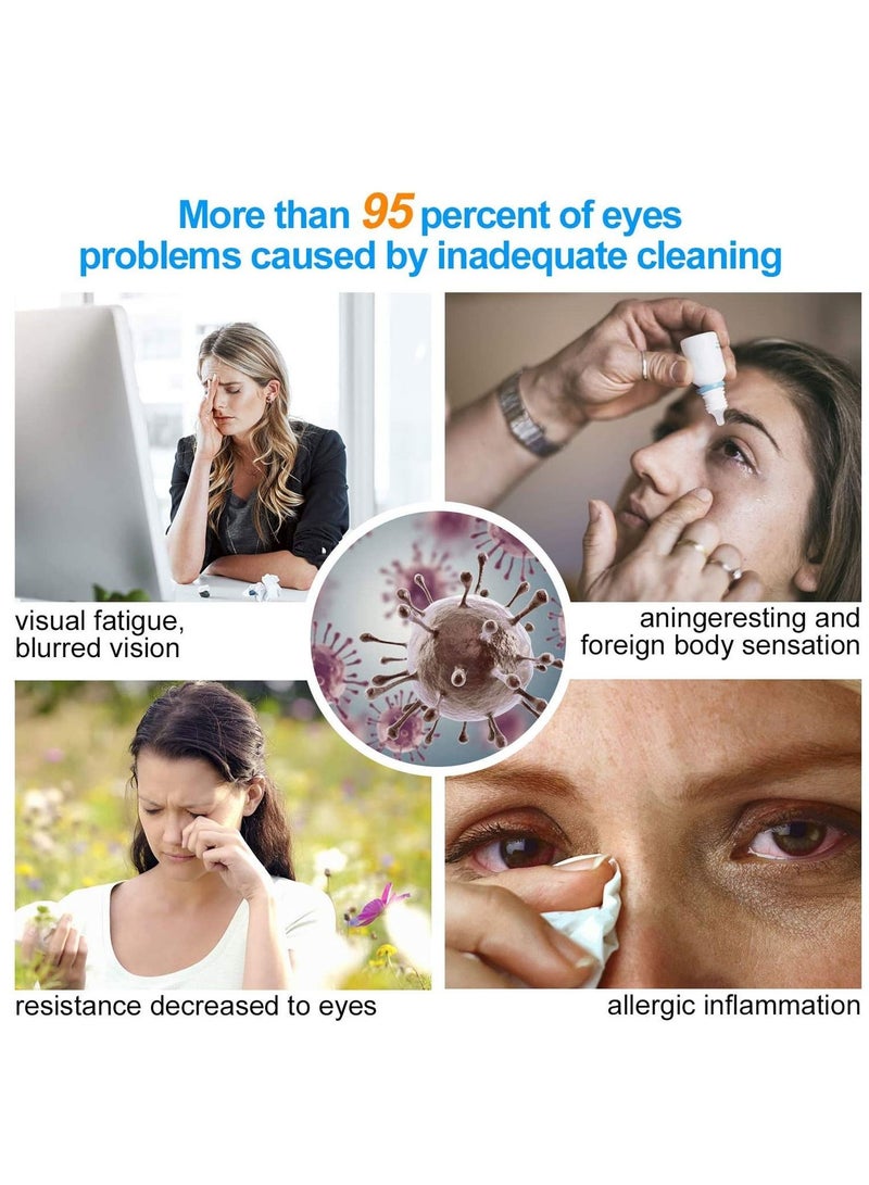 Contact Lens Cleaner Machine Ultrasonic with USB Charger Fit Disposal Soft Colored RGP and OK Lens, for Home & Travel