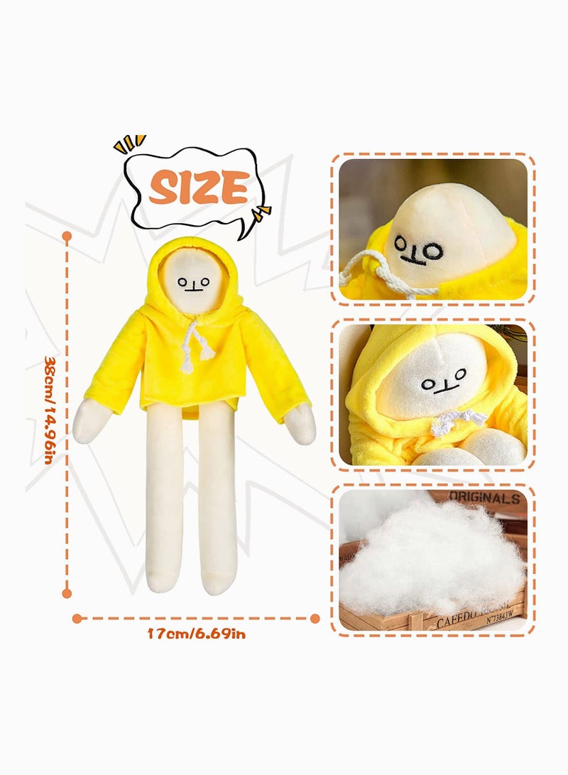 Banana Plush Man Toy, SYOSI Banana Weird Plushies with Magnets Changeable Pose Funny Cute Banana Doll Stuffed Decompression Perfect for Boys Girls Birthday 15Inch