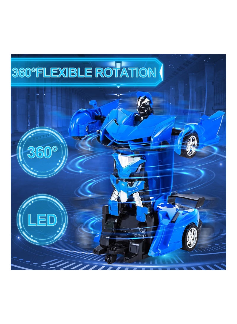 Remote Control Toys for Kids Birthday for 5 to 12 Year Old Hobby Rc Robot Toy 2 1 Deformation Transformer Toy Racing Cars for Boys Girls 1 18 Scale Cars Blue