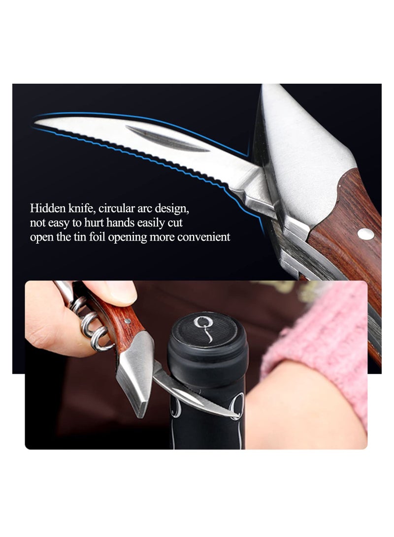 Corkscrew for Waiter with Vegan Leather Sheath Professional Grade Patented Spring Lever Easy Opening Foil Cutter Bottle Opener