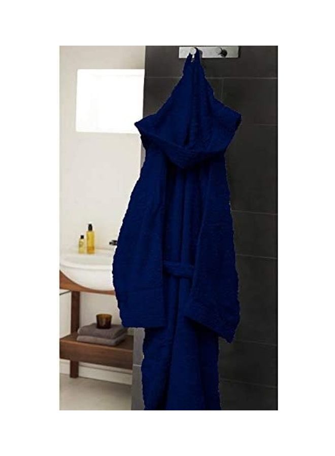 Bliss Casa - Unisex Bathrobe - 100% Cotton Super Soft Highly Absorbent Bathrobes For Women & Men- Perfect for Everyday Use Unisex Navy Adult Size