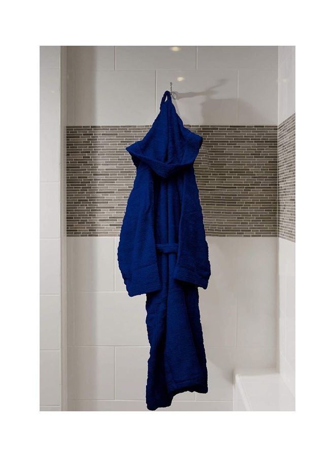 Bliss Casa - Unisex Bathrobe - 100% Cotton Super Soft Highly Absorbent Bathrobes For Women & Men- Perfect for Everyday Use Unisex Navy Adult Size