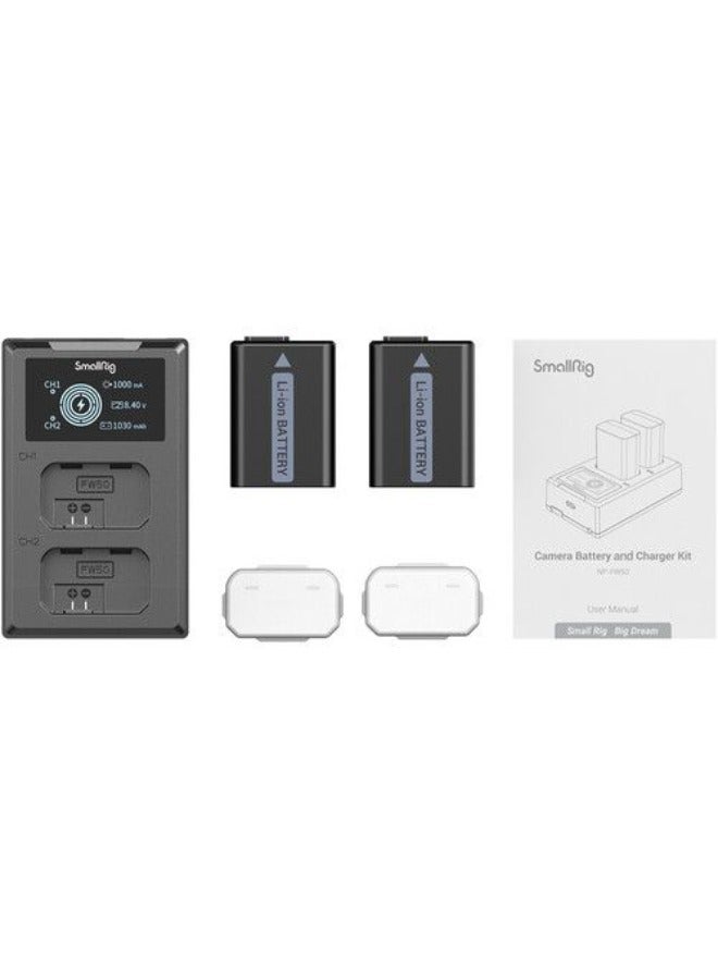 SmallRig NP-FW50 2-Battery Kit With Dual Charger