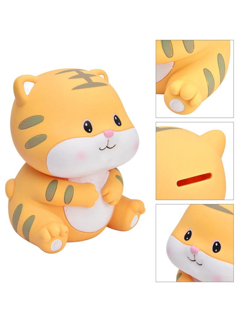 Tiger Coin Bank for Kids with Opening Hand Painting Cartoon Saving Pot Box Money Collector Indestructible Adorable Unbreakable Baby Boxes Gifts Birthday Festival Decorative