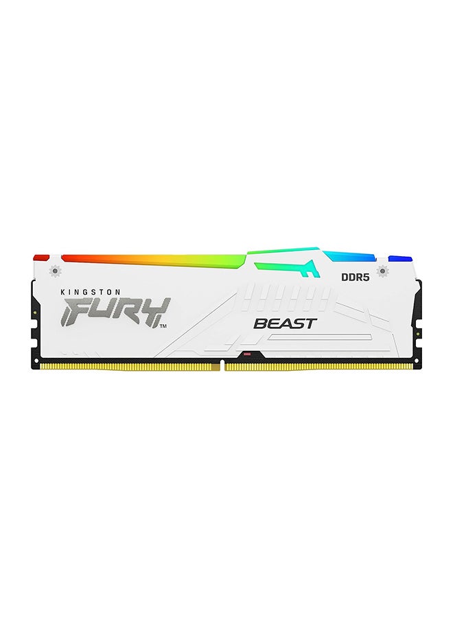 FURY Beast White RGB 64GB (2x32GB) 6000MT/s CL36 DDR5 Expo DIMM | Infrared Syncing | FURY CTRL Software | Overclocking | Plug N Play | AMD Expo | Kit of 2 | KF560C36BWEAK2-64