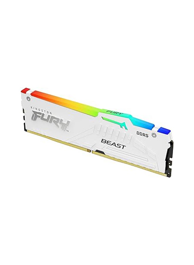 FURY Beast White RGB 64GB (2x32GB) 6000MT/s CL36 DDR5 Expo DIMM | Infrared Syncing | FURY CTRL Software | Overclocking | Plug N Play | AMD Expo | Kit of 2 | KF560C36BWEAK2-64