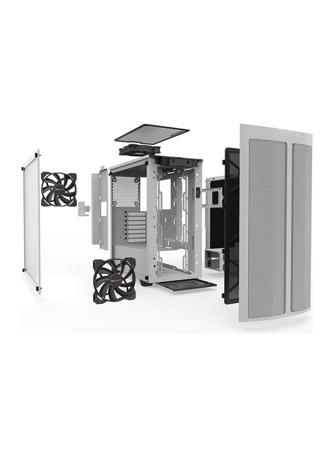 Pure Base 500 DX aRGB Mid Tower Computer Case, 3x Preinstalled Pure Wings 2 140mm Fans, Up to 360mm Radiator Support, ABS + Steel + Tempered Glass Materials, White | BGW38