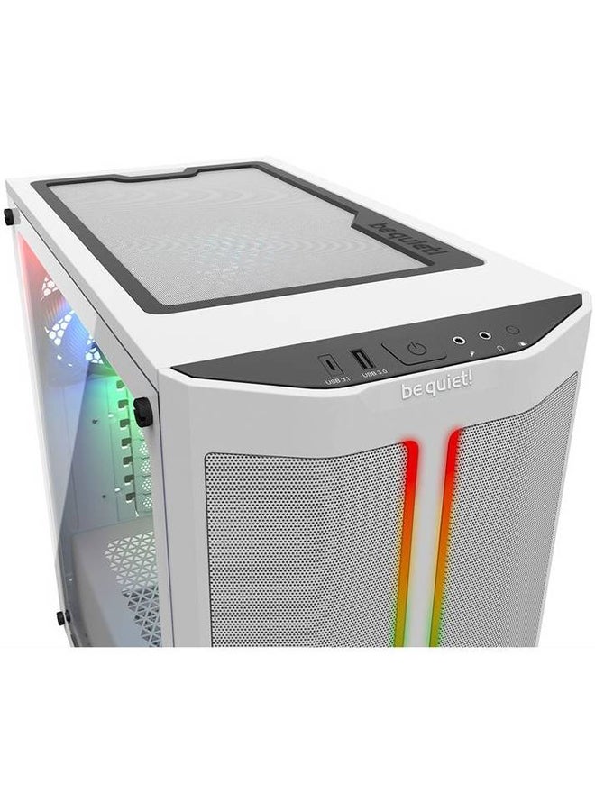 Pure Base 500 DX aRGB Mid Tower Computer Case, 3x Preinstalled Pure Wings 2 140mm Fans, Up to 360mm Radiator Support, ABS + Steel + Tempered Glass Materials, White | BGW38