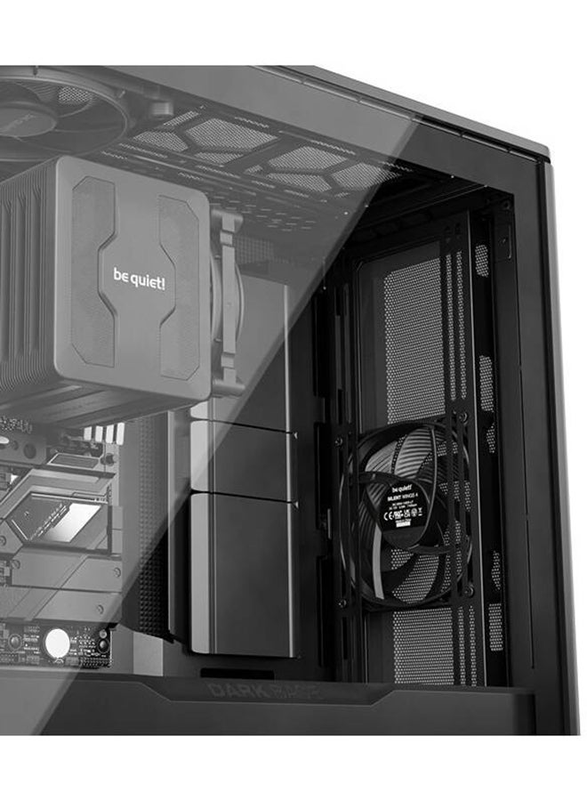 Dark Base 701 Mid Tower Computer Case, 3x Silent Wings 4 140mm Pre-Installed Fans, Up to 360mm Radiator & 8x Fans Support, Tempered Glass Window, Black | BGW58