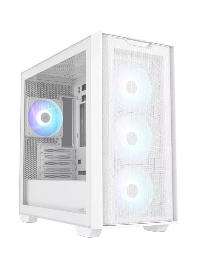 A21 PLUS MicroATX Case, 4x Pre-Installed ARGB Fans, Clean Cable Management, Supports 360 Mm Radiators & 380 Mm Graphics Cards, For Hidden-Connector Motherboards | 90DC00H3-B19000 White