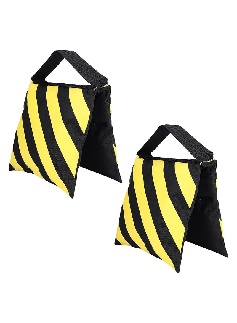 COOPIC Medium Size Set of Two Black/Yellow Heavy Duty Sand Bag Photography Studio Video Stage Film Sandbag Saddlebag for Light Stands Boom Arms Tripods (22.5inch/58cm)