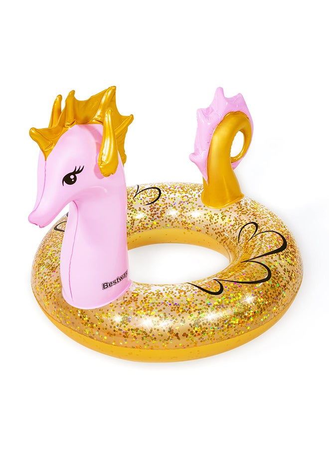 Glitter Seahorse Swim Ring Float 115x104cm 115x104cm