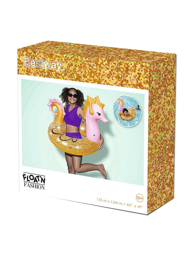 Glitter Seahorse Swim Ring Float 115x104cm 115x104cm