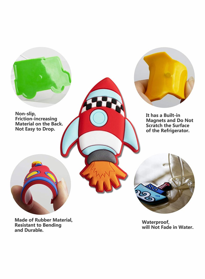 26Pcs Transports Rubber Fridge Magnets for Kids Toddlers Aircraft, Boat, Vehicle Car Refrigerator Magnet for Whiteboard Educational Toy Tool School Prize Birthday Gift for Kids Over 6 Years
