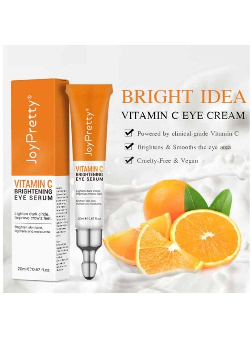 Vitamin C Brightening Eye Serum Lighten Anti Aging Eye Serum Reduces Wrinkles Fine Lines & Dark Circles Brightening Serum For Women 20ml