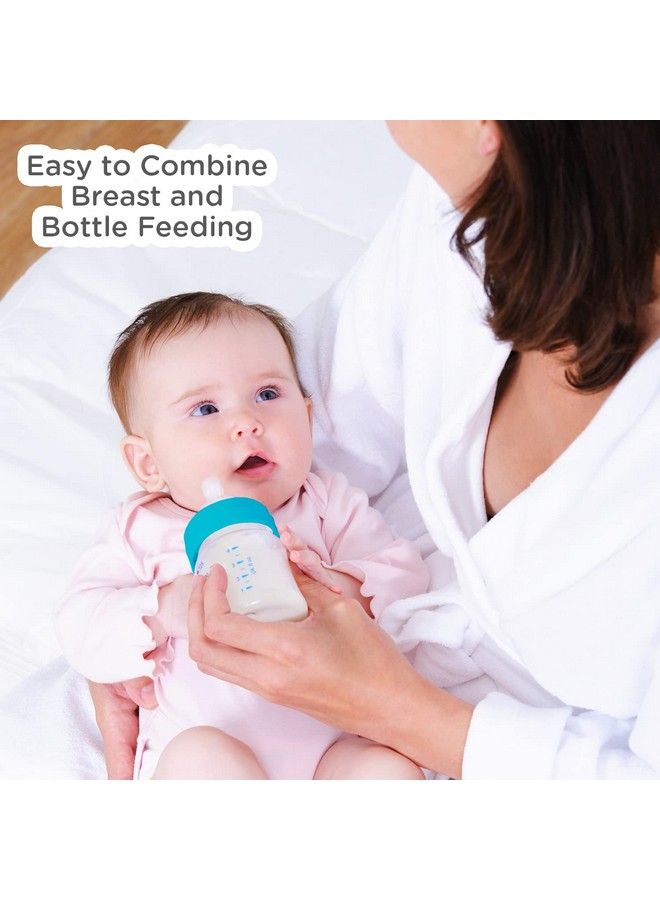 Premium Glass Feeding Bottle With Eazy Flow Technology Anti Colic Valveanti Slipbpa Free Baby Feeding Bottle For Babies & Toddlers(Blue 240Mlpack Of 2)