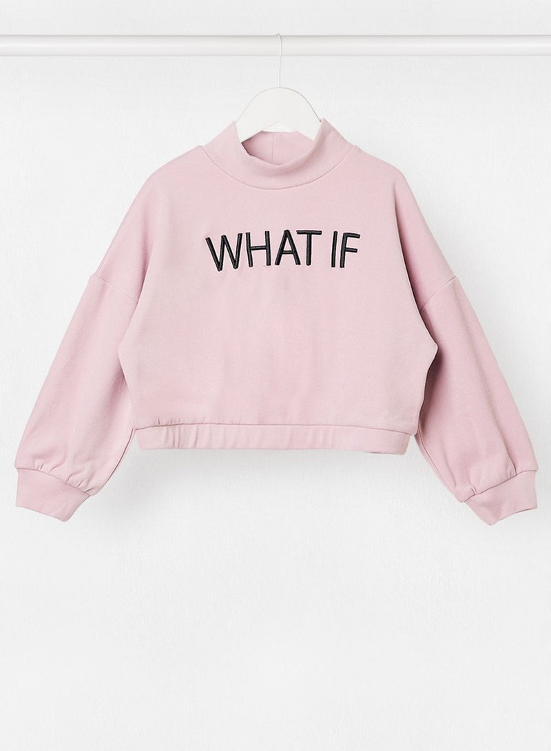 Kids Slogan Long Sleeve Sweatshirt